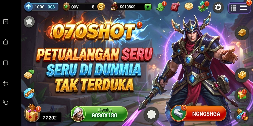 Screenshot 070SLOT menampilkan aksi mendebarkan dalam petualangan yang seru.