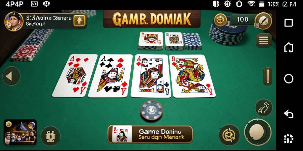 Tampilan gameplay menegangkan dari 4P4P dalam permainan Domino.