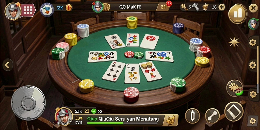 Tampilan gameplay seru dalam permainan QiuQiu 5ZK.