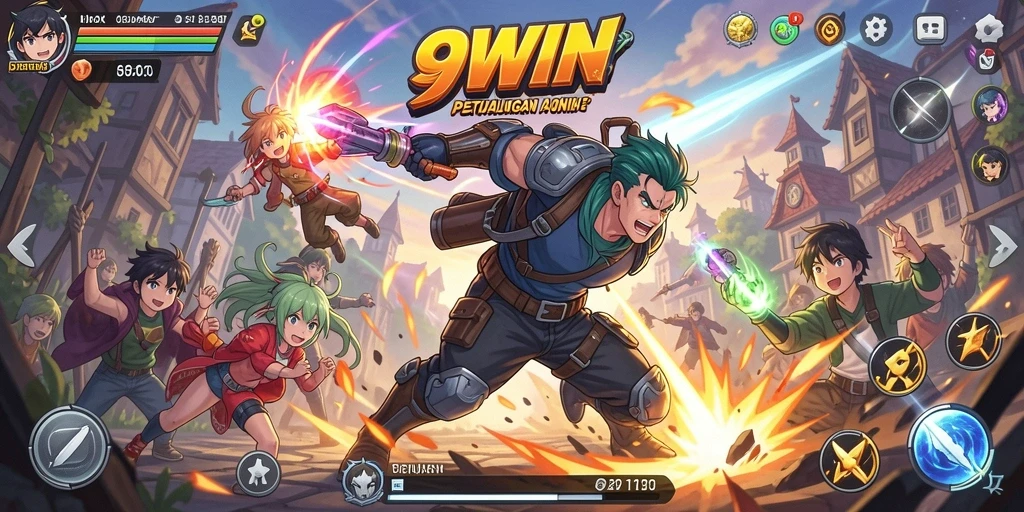 Tampilan gameplay yang mengasyikkan dari 9WIN dengan karakter anime.