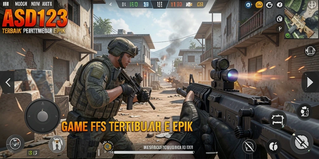 Tangkapan layar <strong>ASD123</strong> menampilkan pertempuran intens dengan grafis berkualitas tinggi.