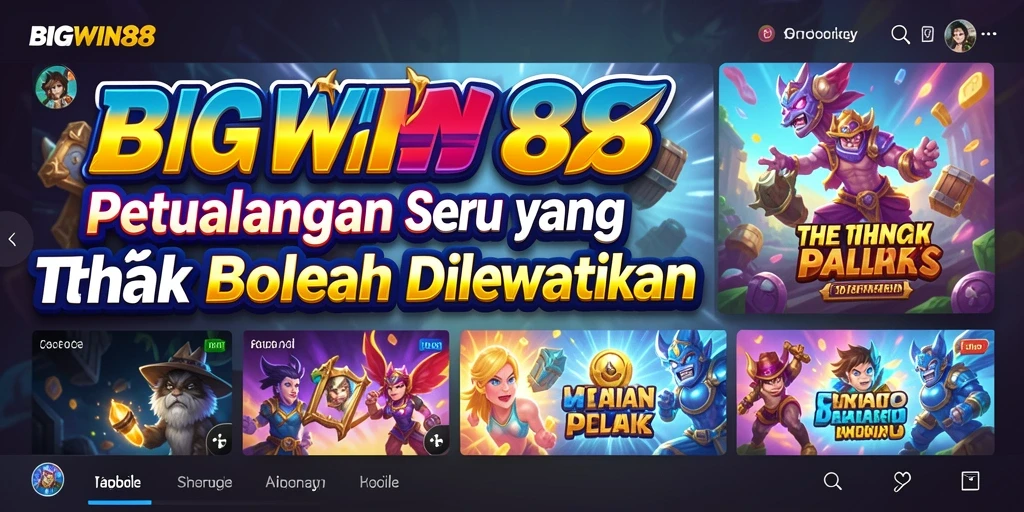 Screenshot utama BIGWIN88 menampilkan aksi petualangan yang mendebarkan.