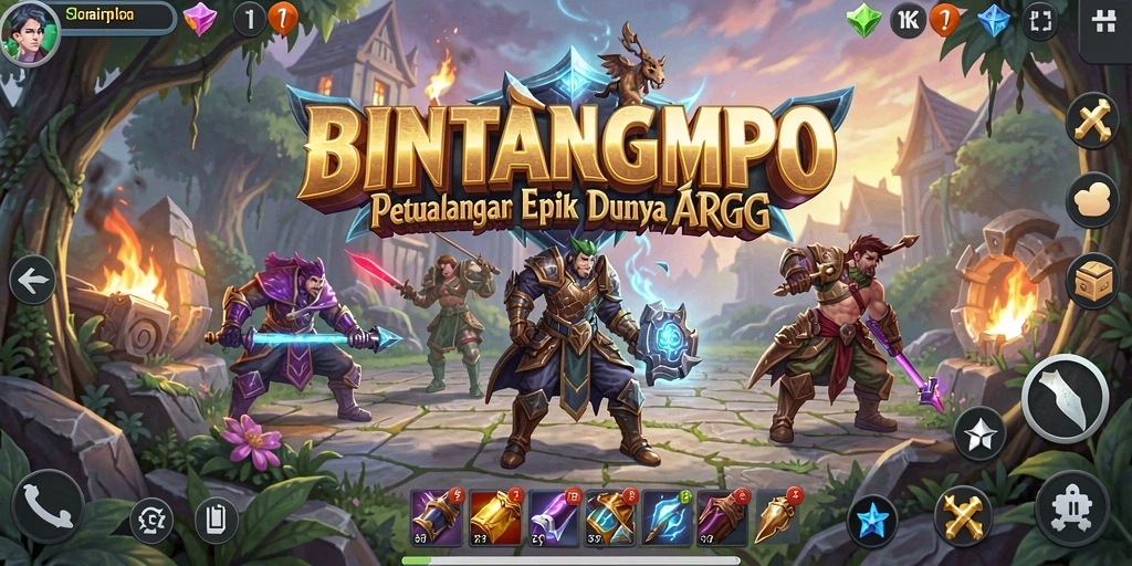 Tampilan dinamis grafik gameplay BINTANGMPO yang menakjubkan.