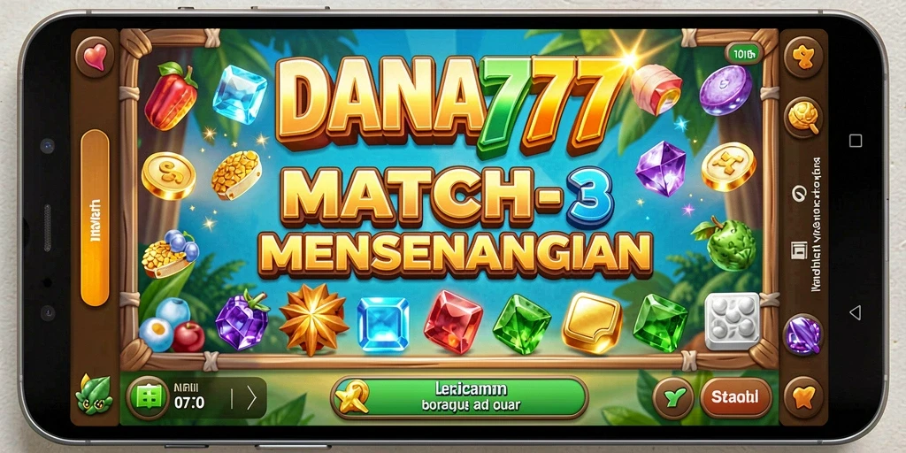 Tampilan gameplay DANA777 yang seru dengan permen warna-warni.