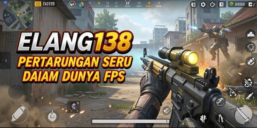 Screenshot tampilan gameplay ELANG138 dengan aksi tembak-menembak yang mendebarkan.