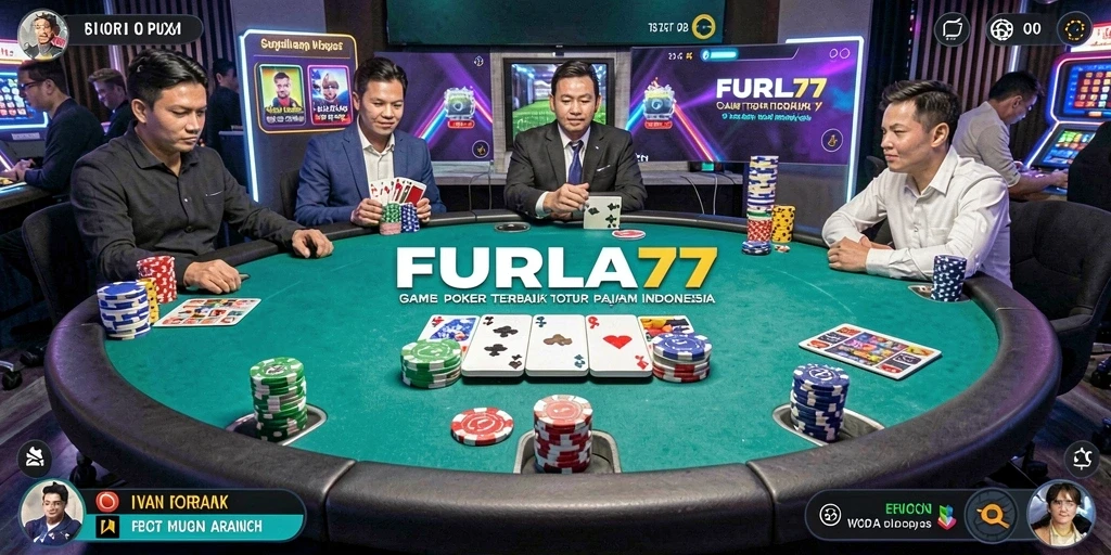 Screenshot FURLA77 menampilkan gameplay Poker yang mendebarkan.