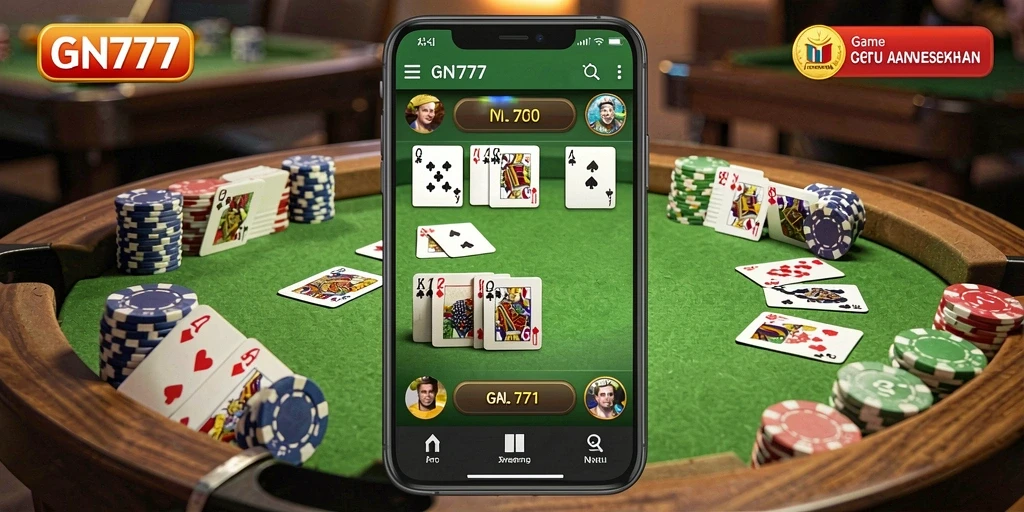 Tampilan gameplay GN777 yang menarik dan seru saat bermain Gaple.