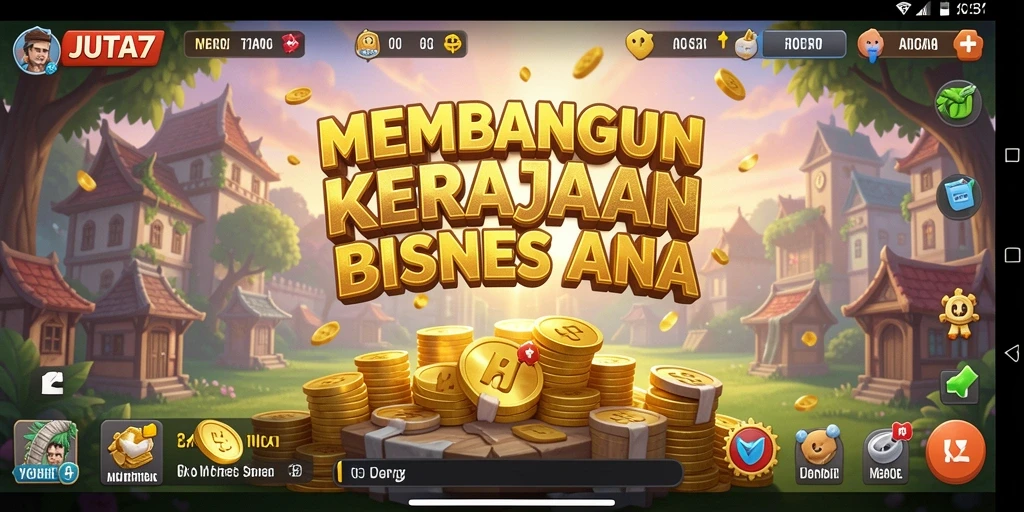Screenshot utama menampilkan gameplay seru dalam membangun kerajaan bisnis.