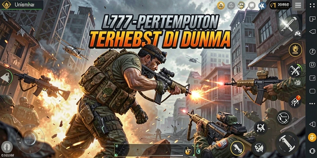 Tampilan gameplay seru dari L777 dalam pertarungan Battle Royale.