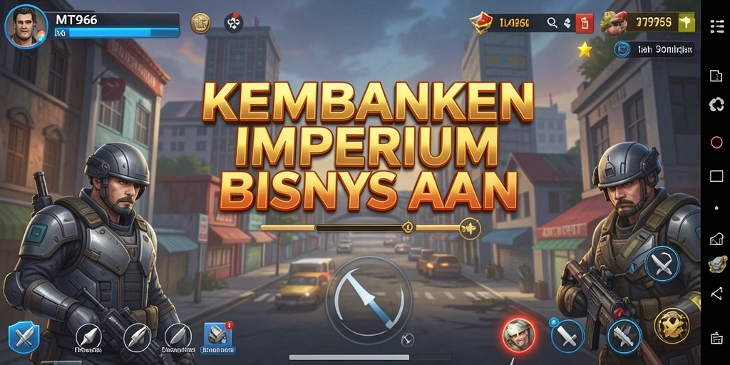 Screenshot utama gameplay MT966 menunjukkan proses manajemen bisnis yang seru.