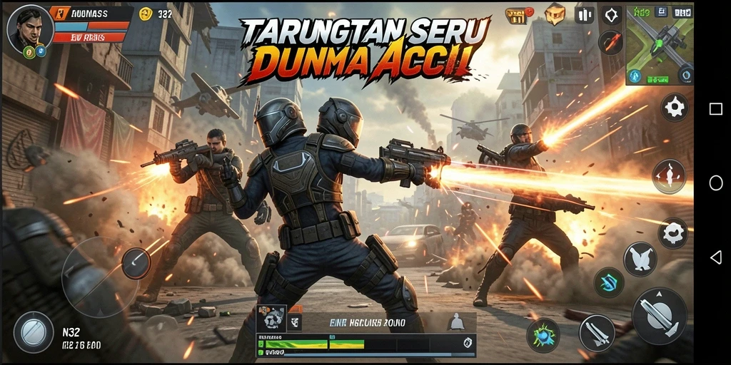 Tampilan screenshot N32 menampilkan aksi seru dalam pertarungan.