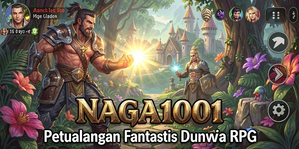 Tampilan aksi seru di NAGA1001 dengan karakter yang berlatarkan dunia fantasi.
