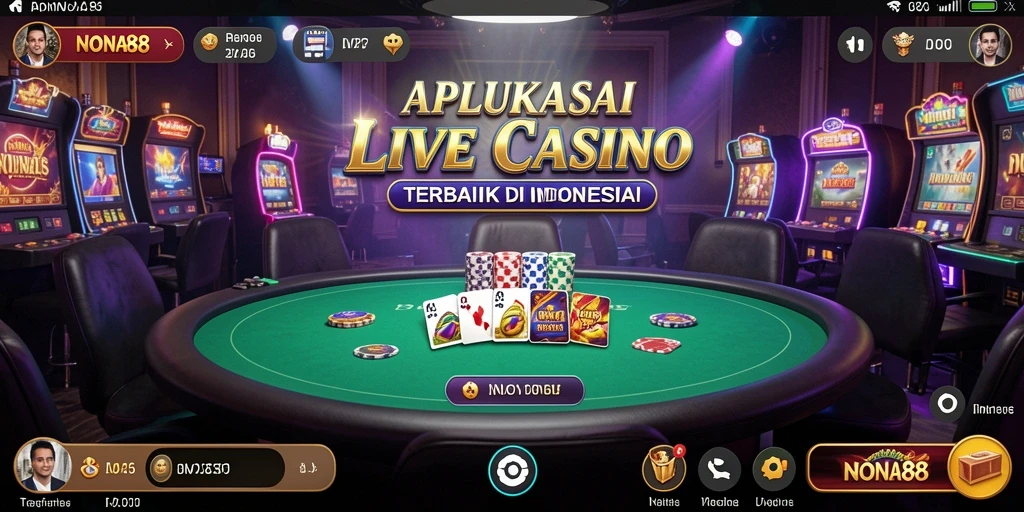 Screenshot NONA88 menampilkan dealer langsung dalam permainan Live Casino.