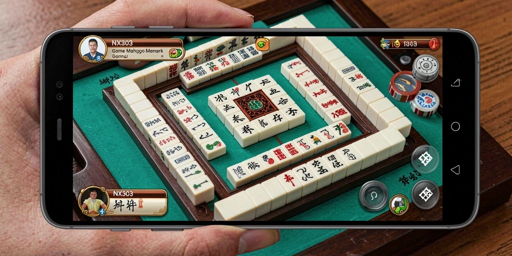 Tangkapan layar NX303 menampilkan gameplay Mahjong yang seru.