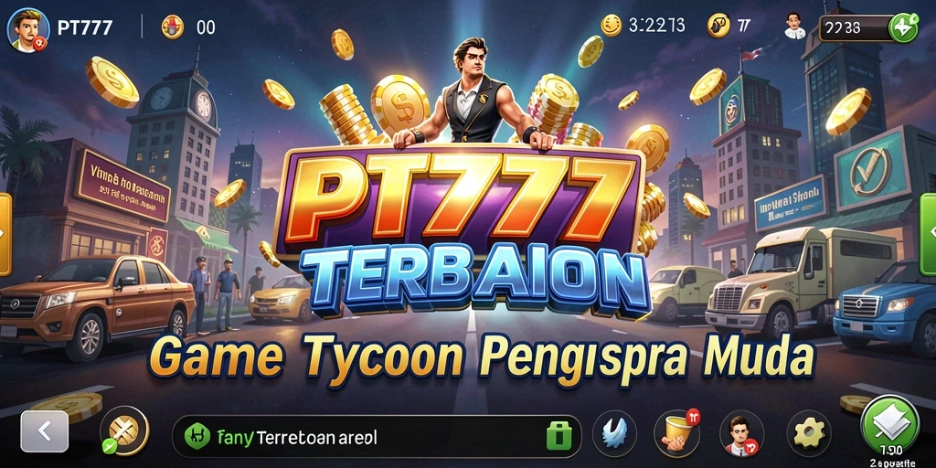 Tampilan gameplay PT777 yang menarik dengan elemen manajemen bisnis.