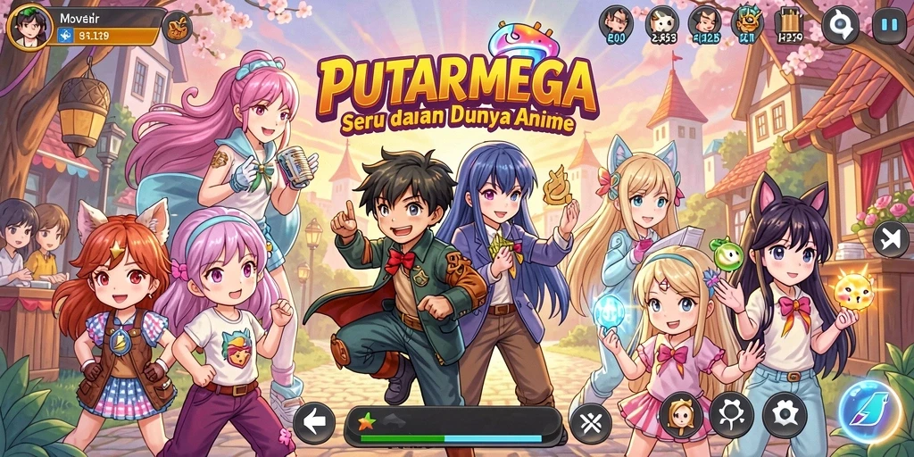 Tampilan gameplay PUTARMEGA yang menyenangkan dan mengasyikkan.