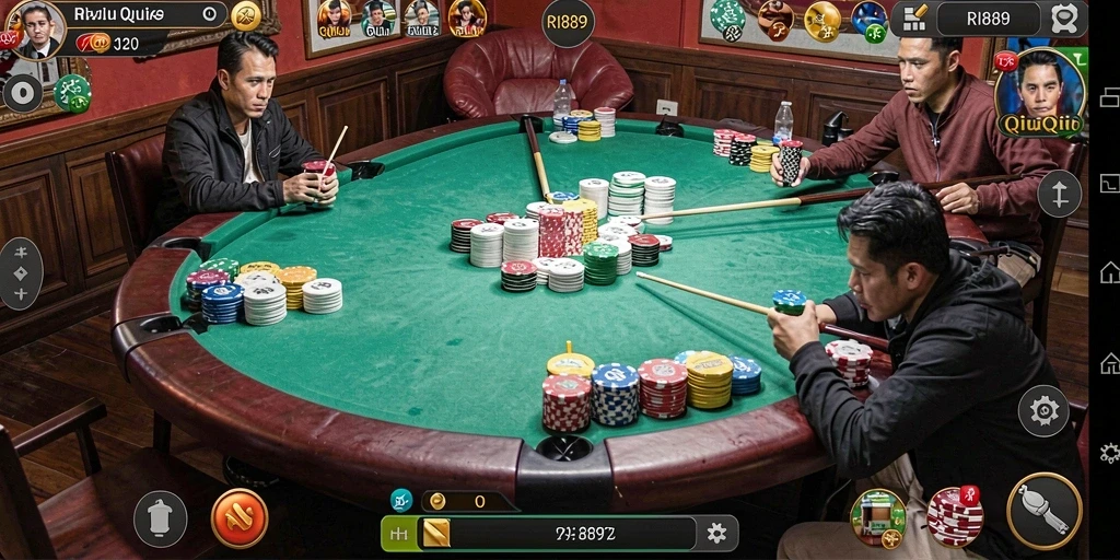 Tampilan gameplay seru dari game QiuQiu RI889.