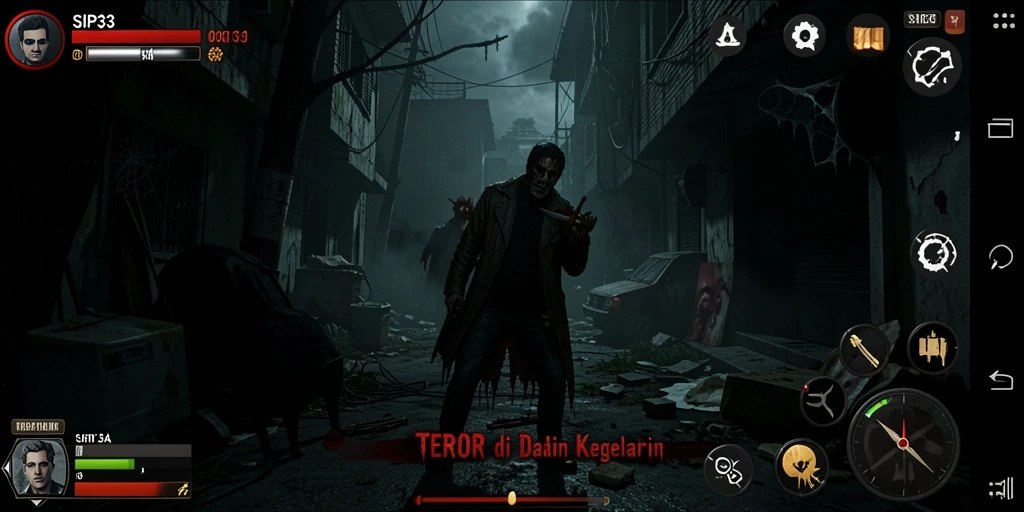 Screenshot menampilkan suasana mencekam di dalam game SIP33.