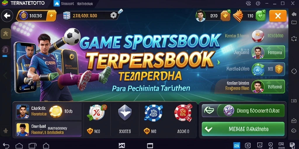 Tampilan aplikasi TERNATETOTO dengan fitur taruhan olahraga.