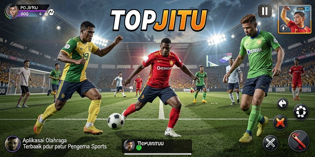 Screenshot gameplay TOPJITU menampilkan antarmuka olahraga yang menarik.