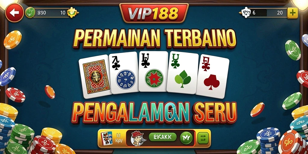 Screenshot gameplay Domino VIP188 yang seru dan interaktif.