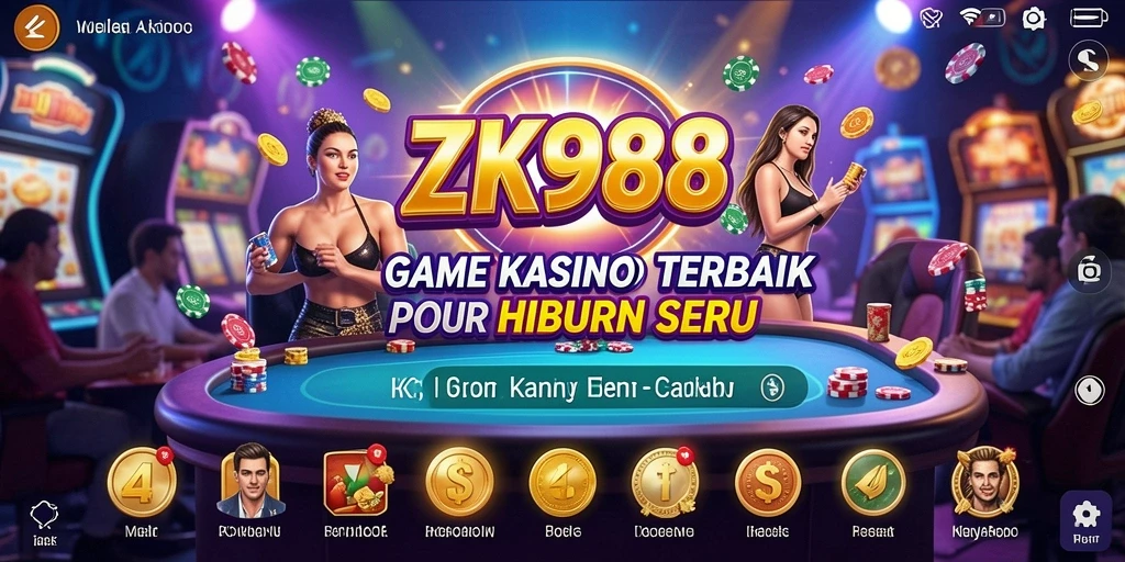 Tampilan utama ZK988 dengan berbagai pilihan permainan Kasino yang menarik.